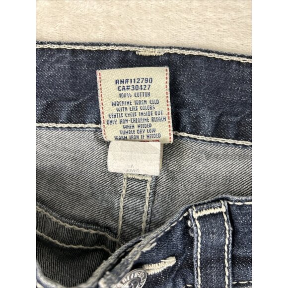 True Religion Jeans Straight Leg Blue Men's Size 31 X 32 Dark Blue Flap Pockets - Picture 10 of 15